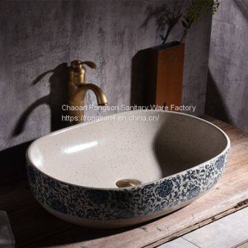 Bathroom big size deep ceramic chinese style wash basin sink