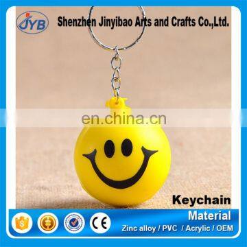 Promotional gift Pendant Accessories Round Smile Foam Soft Keychain