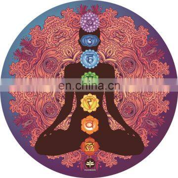 Eco Friendly Good Texture Digital Printing Round Suede Natural Rubber Yoga Mat photo-4