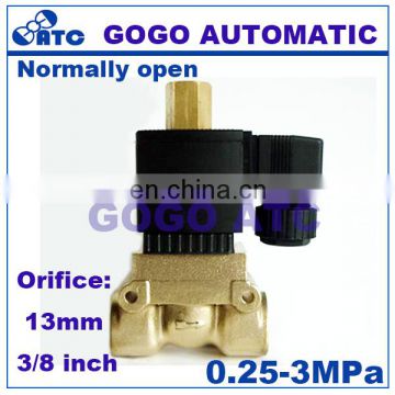 30bar high pressure PTFE solenoid valve for air compressors ship use 3/8 BSP 220V Orifice 13mm 5231010K normal open brass valve