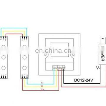 8A DC12V-24V Touch Panel Dual Color Adjustable Dimmer Controller For Led Lighting photo-3