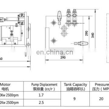 Tight Box Package Type 24v 2.2kw Power Units for Tail Gate Car Lift for Mounting photo-3
