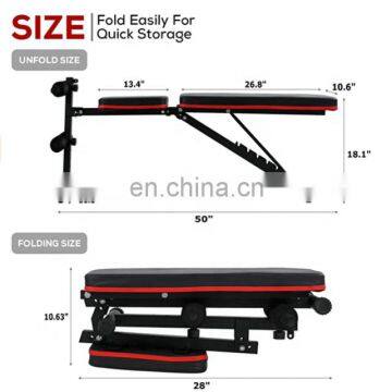 Gym Equipment Black Weight Lifting Adjustable Dumbbell Sit Up Bench
