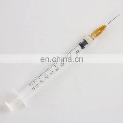 Disposable Medical Plastic Luer Lock Syringe 1ml With Needles high quality