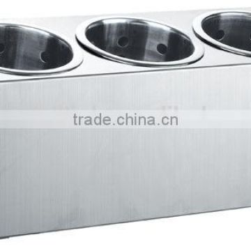 3 Compartments stainless steel restaurant cutlery holder box