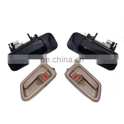 Free Shipping!4Pcs Rear Black Outside Tan Inside Door Handle Set for Toyota Camry 69206 AA010