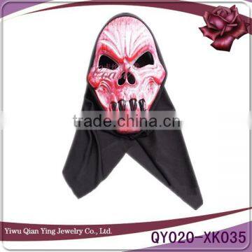 halloween plastic skull heads with cloth devil party mask