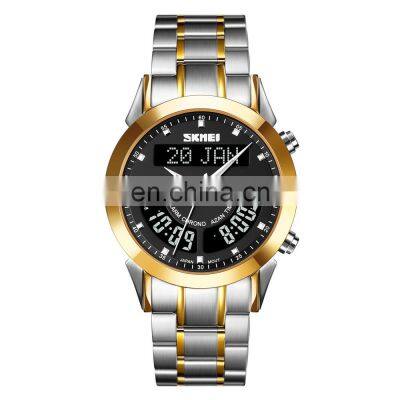 Luxury Skmei Q036 Stainless Steel Muslim Prayer Islamic Qibla Azan Watch Men Wrist