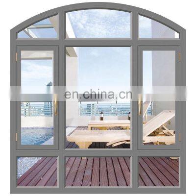 Double Glass Windows Soundproof Aluminum Arched Casement Window photo-3