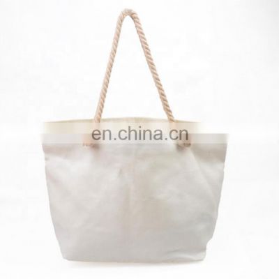 Canvas Tote Grocery Shopping Rope Handle Bag with Custom Logo