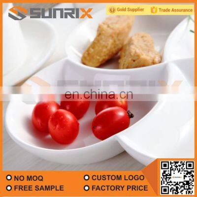 New Arrival Elegant White Color 4 Grids Ceramic Plate for Breakfast photo-3