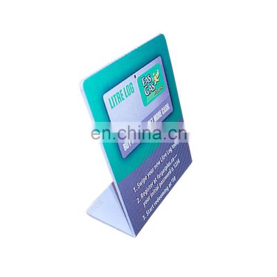 full color printing desk holder foam board L shape pvc advertising sign