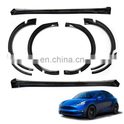 Factory Wholesale ABS Material Widening Side Skirt And Wheel Eyebrow Protector Strip For Tesla Model Y