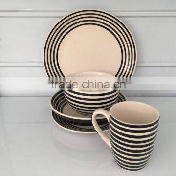 Fine Stoneware Dinnerware, Ceramic Pakistan Dinner Sets, Handprinted Dinner Set photo-2