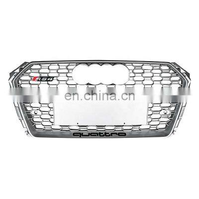 RS4 Car Grille for Audi A4 S4 B9 RS Honeycomb Front Grill Black High Quality Bumper Grill 2017-2019 photo-4