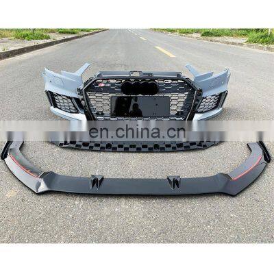 Rs3 style auto parts include front bumper assembly grille tail lip tail exhaust for Audi A3 2017 2018 2019