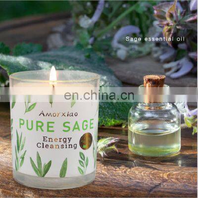Home Decoration Glass Scented Candles Four-piece Soy Bean Wax Plant Essential Oil Luxury Scented Candle Set