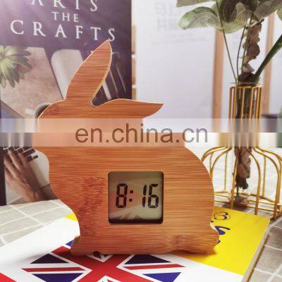 Wholesale Eco Friendly Lovely Animal Rabbit Shape Bedside Digital Alarm Clock For Kids photo-2