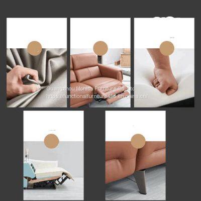 Italian Minimalist Leather Functional Sofa Living Room Combination Italian Light Luxury European Classic Electric Sofa photo-5