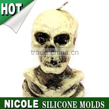 LZ0111 Nicole Hallowmas skull shape silicone decoration candle mold