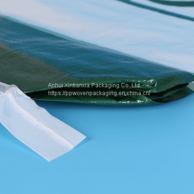 plastic pp woven bean cereal rice agricultural products packaging bag sack with blue strips plastic shopping bag