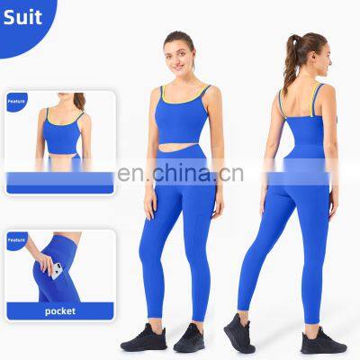 New Arrival Two-Color Stitching Yoga Bra Top Super Soft Sports Bras For Women Fitness