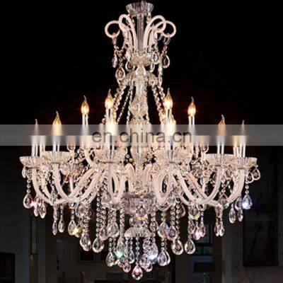 European crystal chandelier lighting candle glass arm crystal wedding chandelier decoration