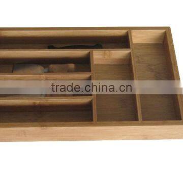 HuaYao Hot Selling 100% Bamboo Flatware Cutlery Drawer Dividers