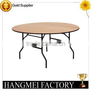 Hot sale folding iron frame wood table for restaurant