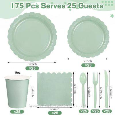 Factory-Direct Biodegradable Party Tableware - Lace Edge Plates & Cups for Events