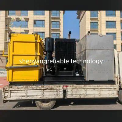 High Pressure Water Jetting Machine Manufacturer's New Airport Rubber Removal Road Mark Cleaning Cold Water Cleaning Process