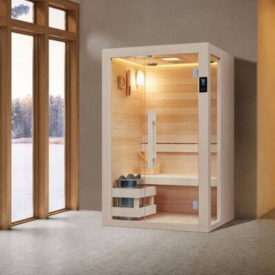 Canadian Hemlock Redwood Traditional Steam Sauna for 3 People Best Cheap Sauna Room photo-1