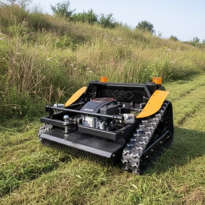 Vigorun Tech Industrial Remote Robust Slope Mower (VTLM800) con acoplamiento de remolque, control remoto industrial, temporizador, escala