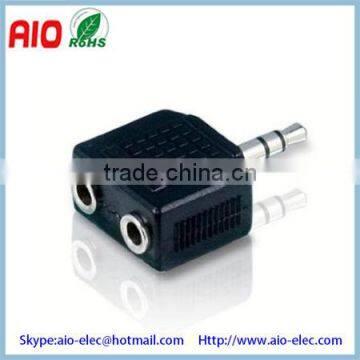 Plastic Jacket 1 male to 2 female plug to jack 3.5mm 1/8'' stereo splitter converter audio adaptor connector