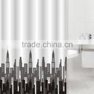 100% Polyester City Life Printed Shower Curtain