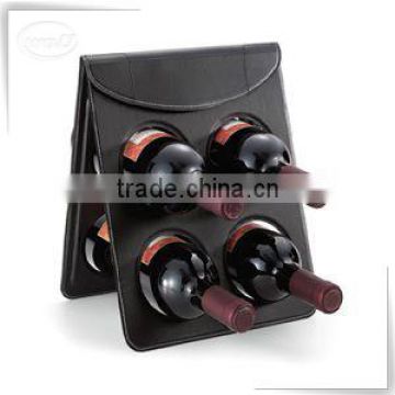 Luxury storage display pu leather wine display cabinet