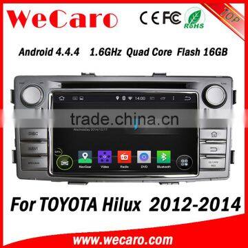 Wecaro Android 4.4.4 car dvd player quad core for toyota hilux car dvd gps stereo 2012 2013 2014