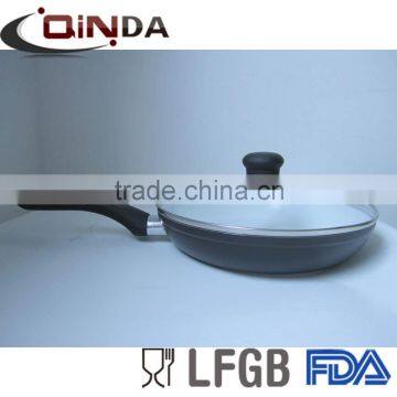 Aluminum ceramic coated forged fry pan with glass lid,induction bottom QD-FA019