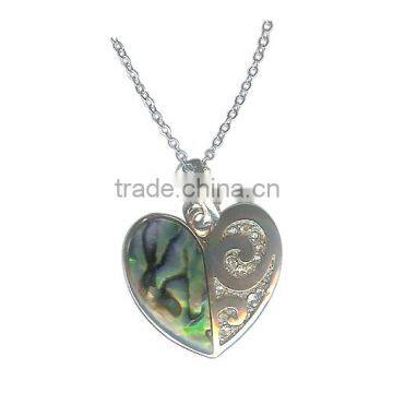 Heart natural Multicolor Abalone Shell Pendant Shiva Eye Shell Massive"Heart" Pendant