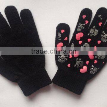 Kids Fashion Warm Rubber Glove With Patten Winter Glove Knitted Glove photo-2