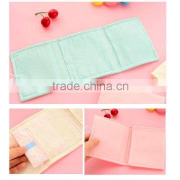 Cute sanitary napkin organizer cotton safe bag