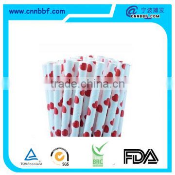 The most popular red heart high quality paper straws