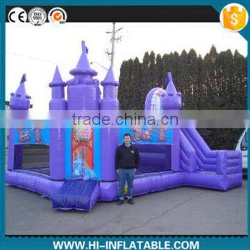 outdoor purple princess inflatable jumping bouncy bed for kids