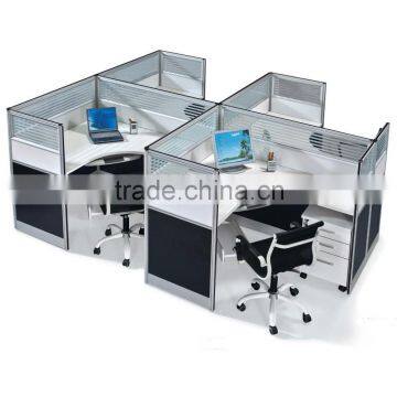 high wall office cubicle design 4 person office workstation partition with hanging cabinet(SZ-WST652)