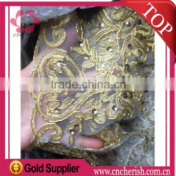 Hot selling peach and gold lace bridal lace galloon for women for party