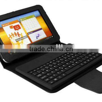 bluetooth3.0 keyboard For Samsung PU+flocking case Plastic+ silicone keyboard, which can be seperated