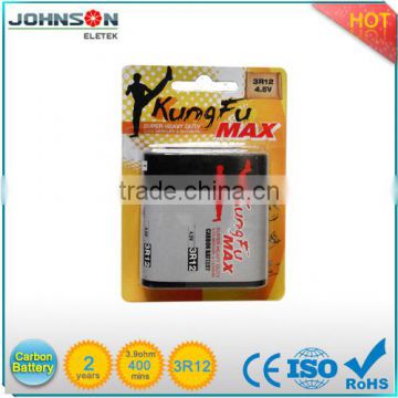 zinc carbon 4.5V 3R12 carbon battery yuyao