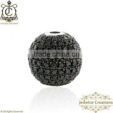 DIsco Bead Ball Black Diamond Finding, 925 Sterling Silver Fine Spacer Findings, Diamond Ball Findings Wholesaler