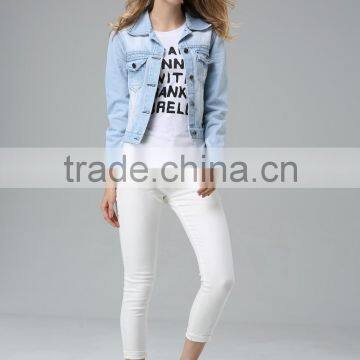 New arrival Women's Vintage High Street Designer Casual Jeans Coat with good quality