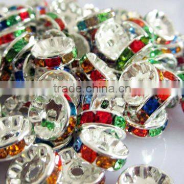 Chunky Beads Necklace 6mm, Colorful crystal rhinestone spacer beads for Necklace bracelet, wholesales